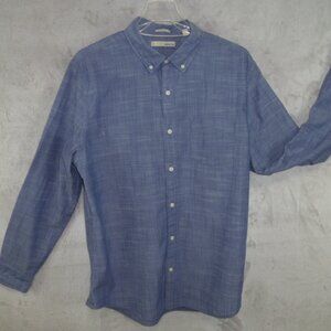 Hawker Rye mens Blue Long Sleeve Button Down Shirt L